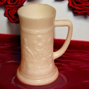 Vintage 1950's Indiana Federal Milk Glass TAVERN SCENE Tankards Beer Steins Mug